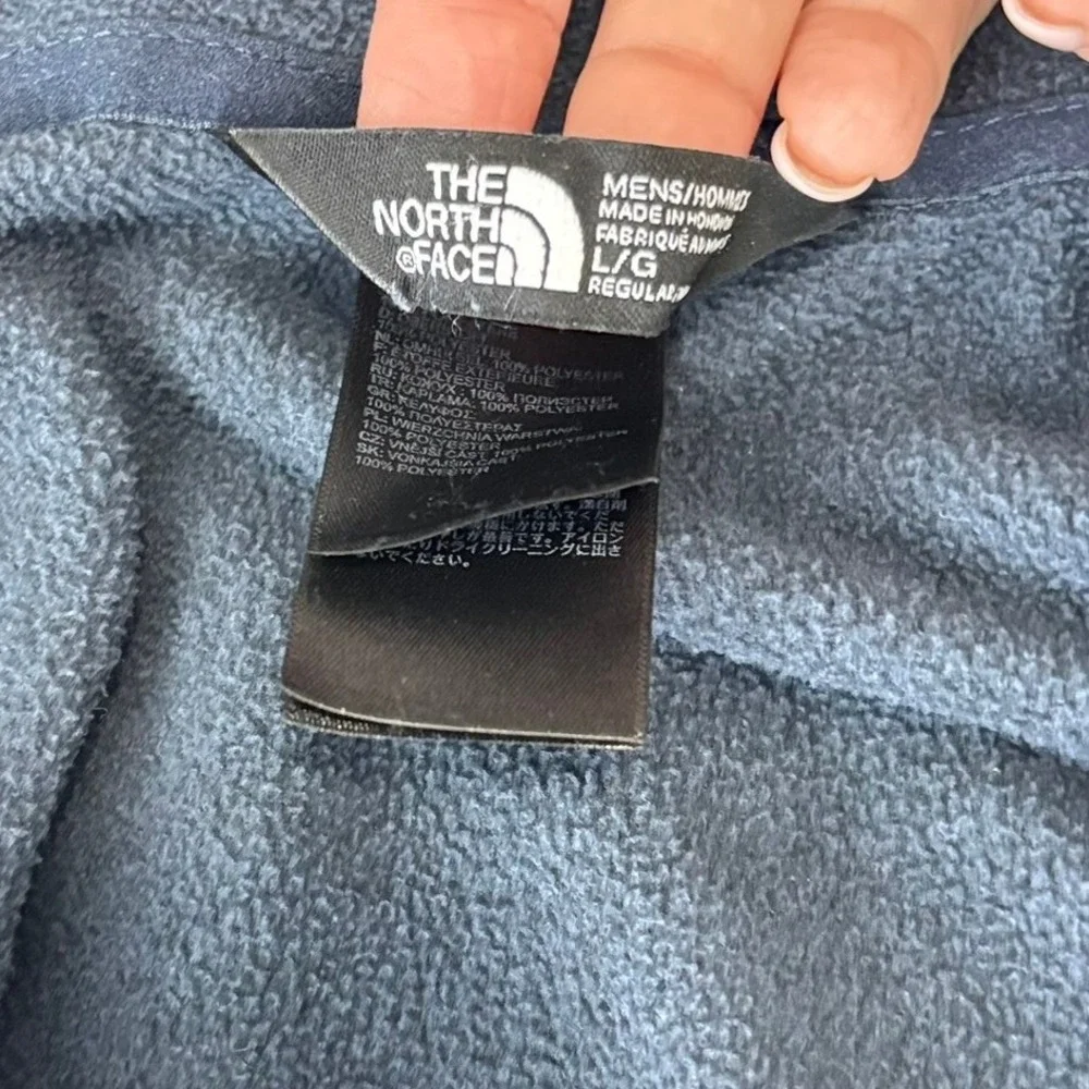The North Face Fleece Pullover Men Large Blue Quarter Zip Casual Athleisure